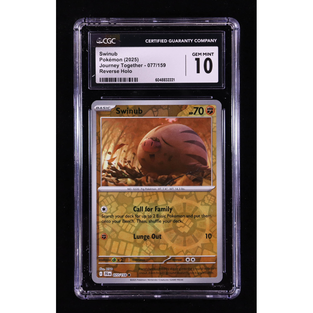 Swinub 2025 Pokemon TCG Scarlet & Violet Journey Together #077 REVERSE HOLO (CGC 10) at PristineAuction.com