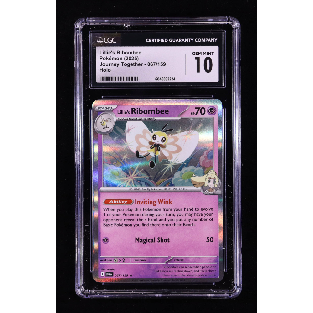Lillie's Ribombee 2025 Pokemon TCG Scarlet & Violet Journey Together #067 HOLO (CGC 10) at PristineAuction.com