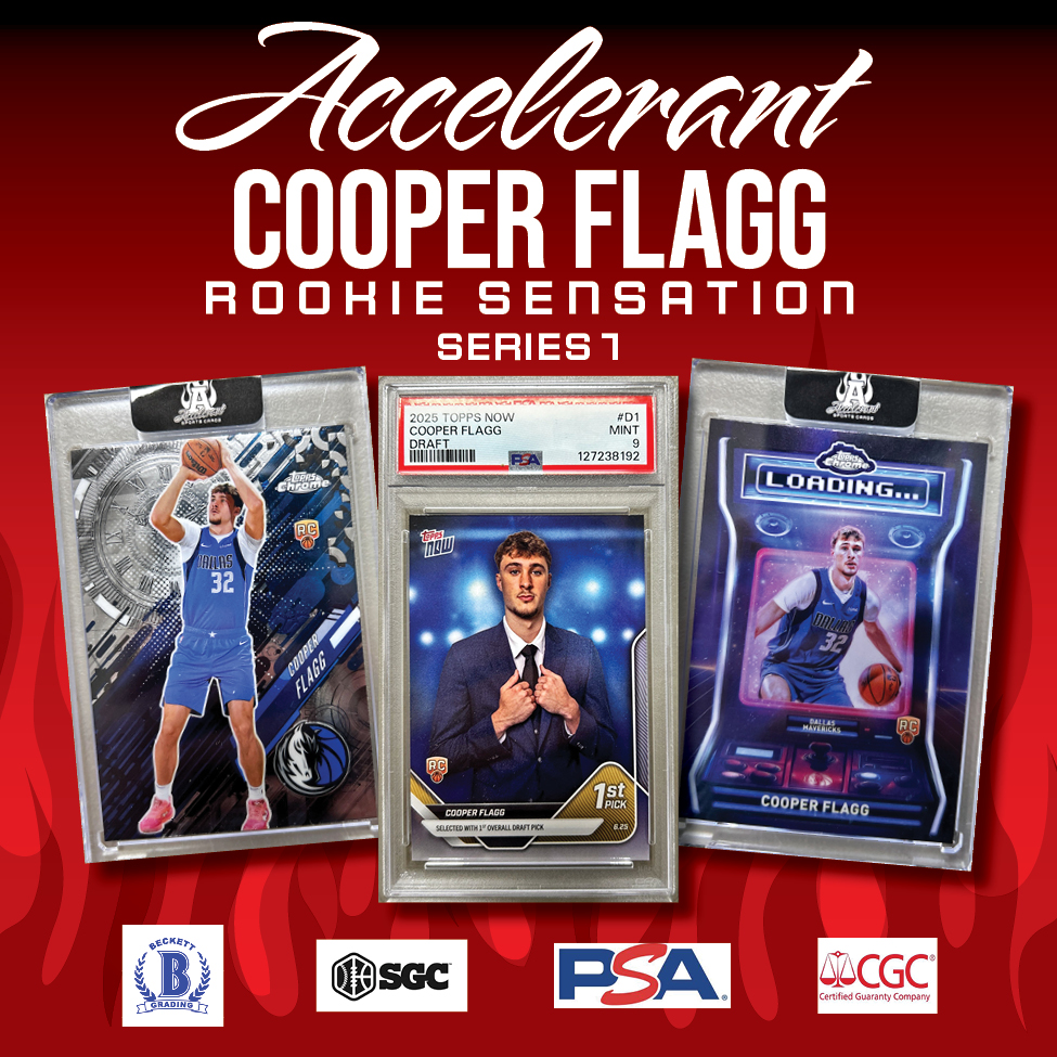 Accelerant "COOPER FLAGG DALLAS MAVERICKS ROOKIE SENSATION" Series 1 Mystery Box/Pack at PristineAuction.com Accelerant "COOPER FLAGG DALLAS MAVERICKS ROOKIE SENSATION" Series 1 Mystery Box/Pack at PristineAuction.com