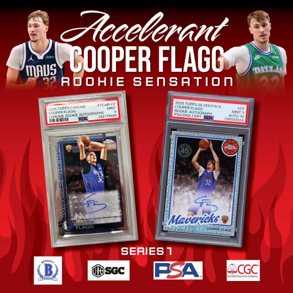 Accelerant "COOPER FLAGG DALLAS MAVERICKS ROOKIE SENSATION" Series 1 Mystery Box/Pack at PristineAuction.com