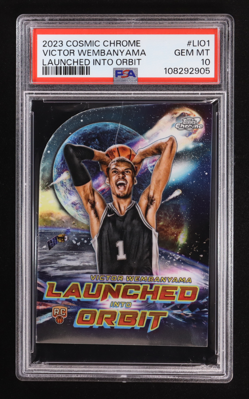 Victor Wembanyama 2023-24 Topps Cosmic Chrome Launched Into Orbit #LIO1 RC (PSA 10) at PristineAuction.com Victor Wembanyama 2023-24 Topps Cosmic Chrome Launched Into Orbit #LIO1 RC (PSA 10) at PristineAuction.com