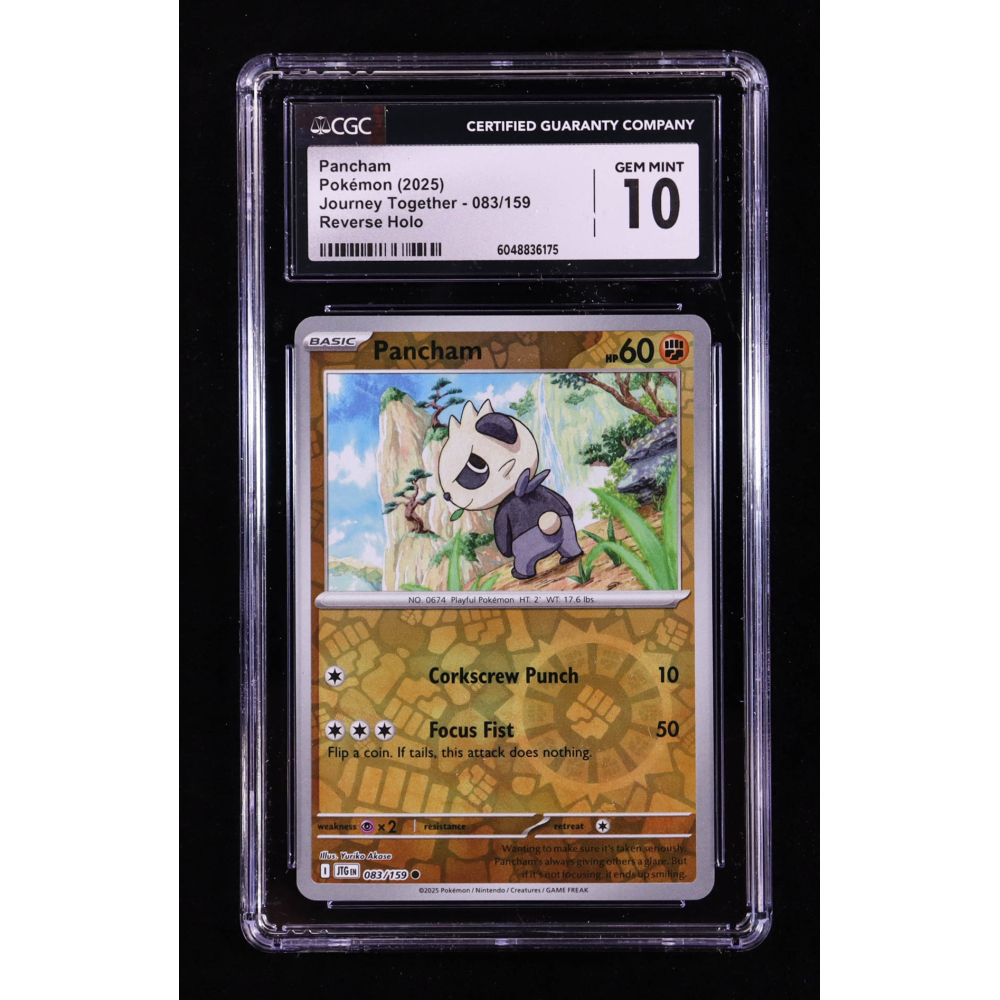 Pancham 2025 Pokemon TCG Scarlet & Violet Journey Together #083 REVERSE HOLO (CGC 10) at PristineAuction.com