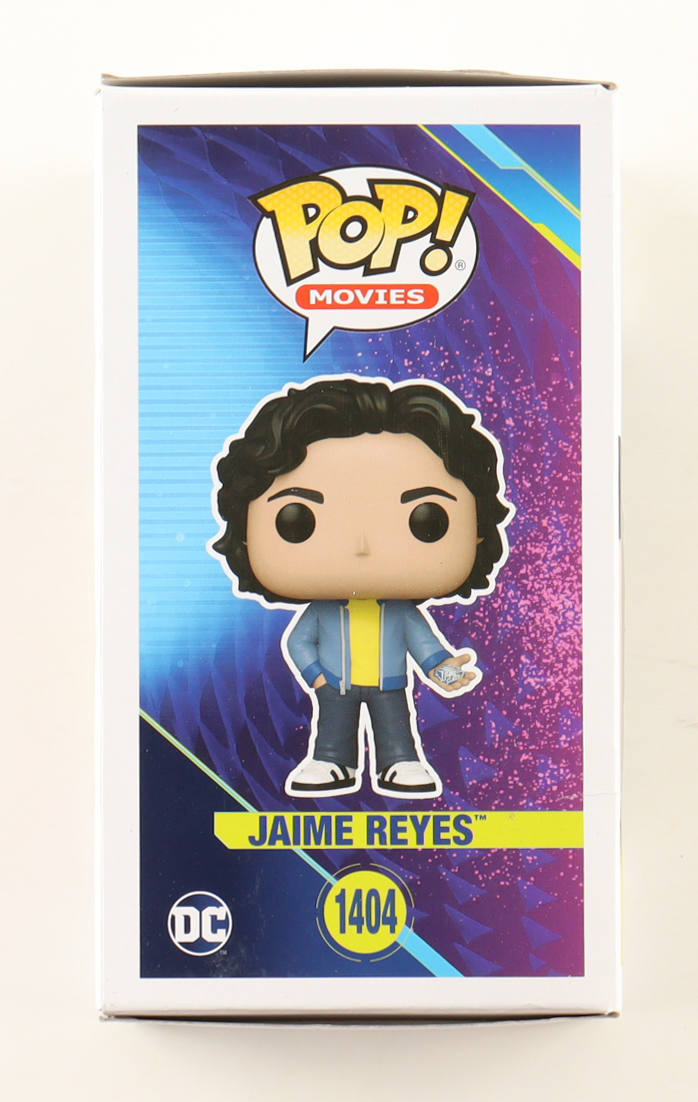 Xolo Mariduena Signed "Blue Beetle" #1404 Jaime Reyes Funko Pop! Vinyl Figure (ACOA) at PristineAuction.com Xolo Mariduena Signed "Blue Beetle" #1404 Jaime Reyes Funko Pop! Vinyl Figure (ACOA) at PristineAuction.com