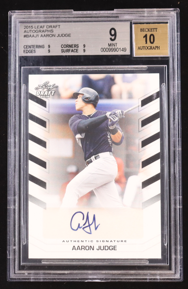 Aaron Judge 2015 Leaf Draft Autographs #BAAJ1 RC (BGS 9 | Auto Grade 10) at PristineAuction.com Aaron Judge 2015 Leaf Draft Autographs #BAAJ1 RC (BGS 9 | Auto Grade 10) at PristineAuction.com