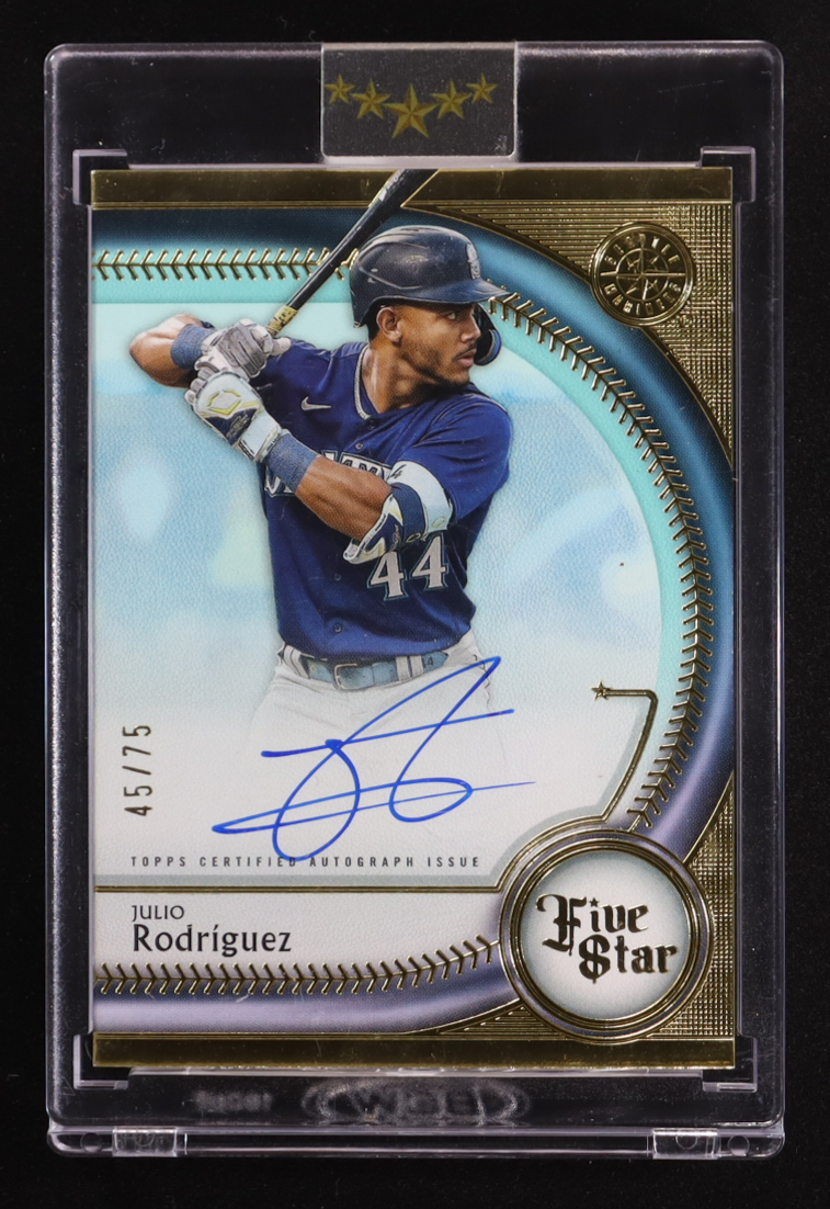 Julio Rodriguez 2024 Topps Five Star Career Auto #FSA-JR #45/75 at PristineAuction.com Julio Rodriguez 2024 Topps Five Star Career Auto #FSA-JR #45/75 at PristineAuction.com