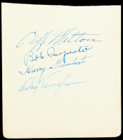 WWII Veteran Baseball Players Cut Signed by (4) With Arky Vaughan, Cliff Melton, Bob Carpenter, Harry Gumbert (Beckett) at PristineAuction.com