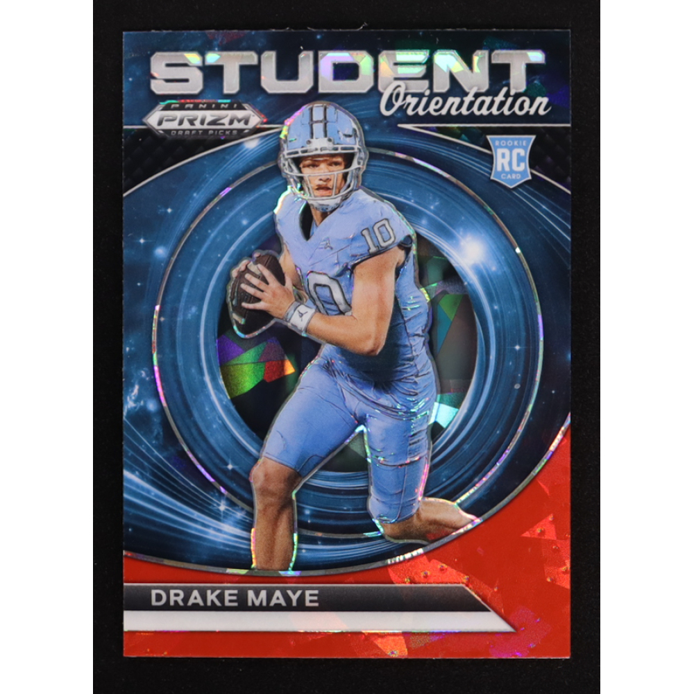 Drake Maye 2024 Panini Prizm Draft Picks Student Orientation Red Ice #4 RC at PristineAuction.com