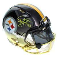 Troy Polamalu Signed Steelers Full-Size Authentic On-Field Spectra Chrome Alternate Speed Helmet with Custom Visor (Beckett) at PristineAuction.com