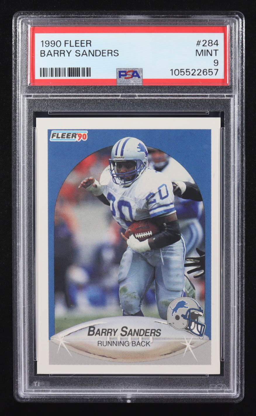 Barry Sanders 1990 Fleer #284 (PSA 9) at PristineAuction.com Barry Sanders 1990 Fleer #284 (PSA 9) at PristineAuction.com