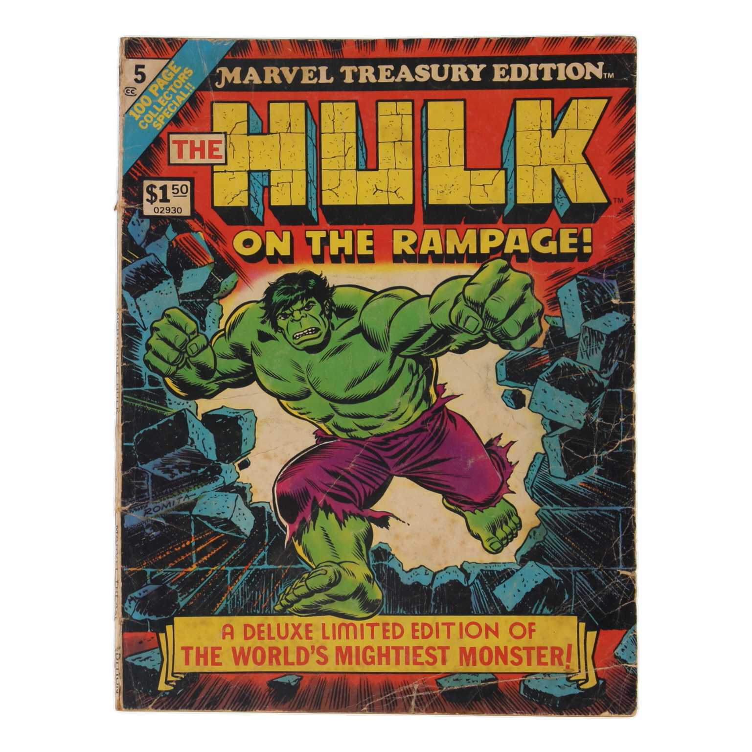 1975 "The Hulk On the Rampage!" Marvel Treasury Edition Comic Book at PristineAuction.com 1975 "The Hulk On the Rampage!" Marvel Treasury Edition Comic Book at PristineAuction.com