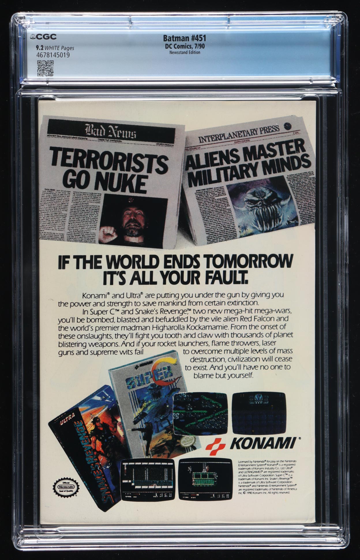 1990 "Batman" #451 DC Comic Book (CGC 9.2) at PristineAuction.com 1990 "Batman" #451 DC Comic Book (CGC 9.2) at PristineAuction.com