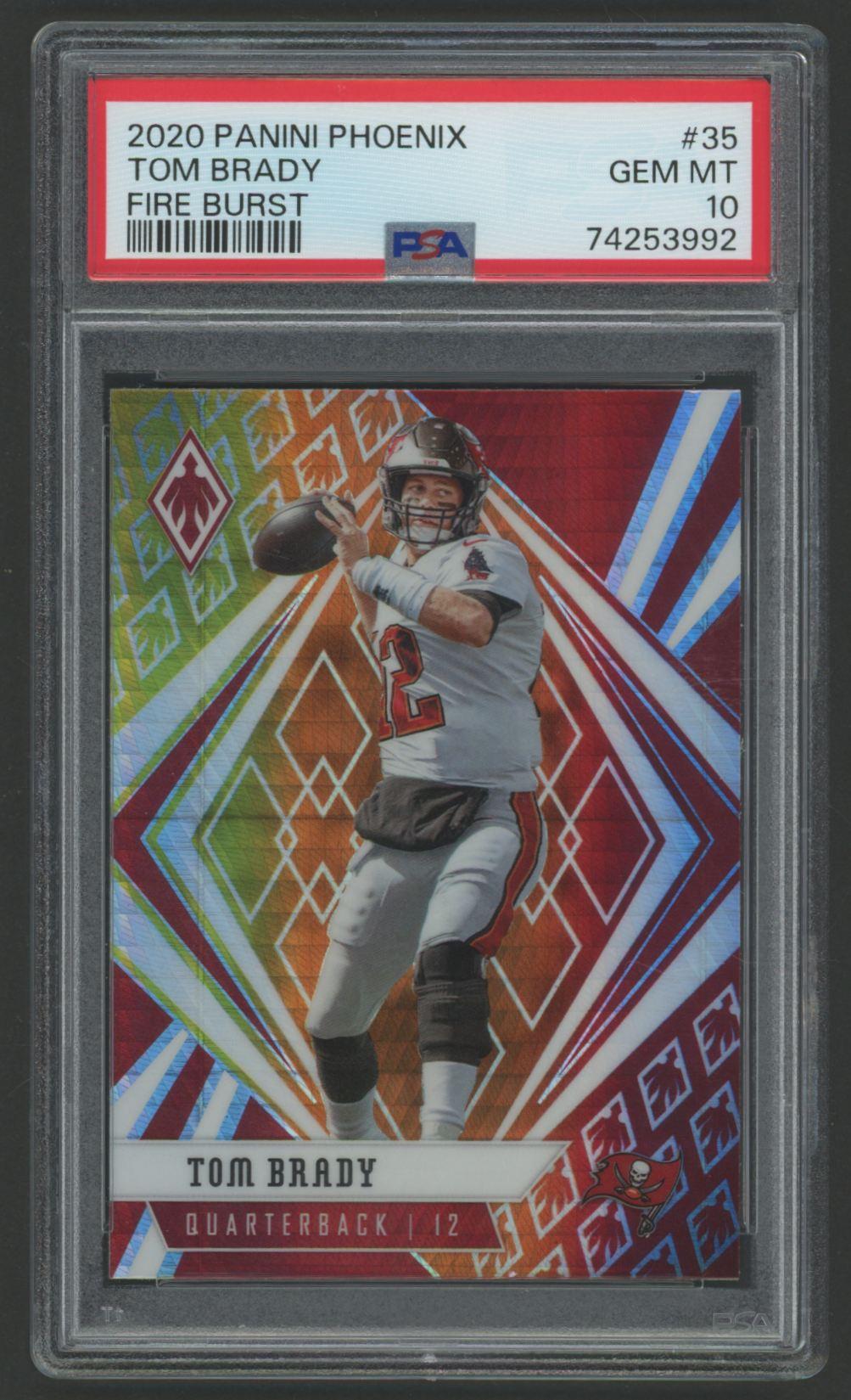 Tom Brady 2020 Panini Phoenix Fire Burst #35 (PSA 10) at PristineAuction.com Tom Brady 2020 Panini Phoenix Fire Burst #35 (PSA 10) at PristineAuction.com
