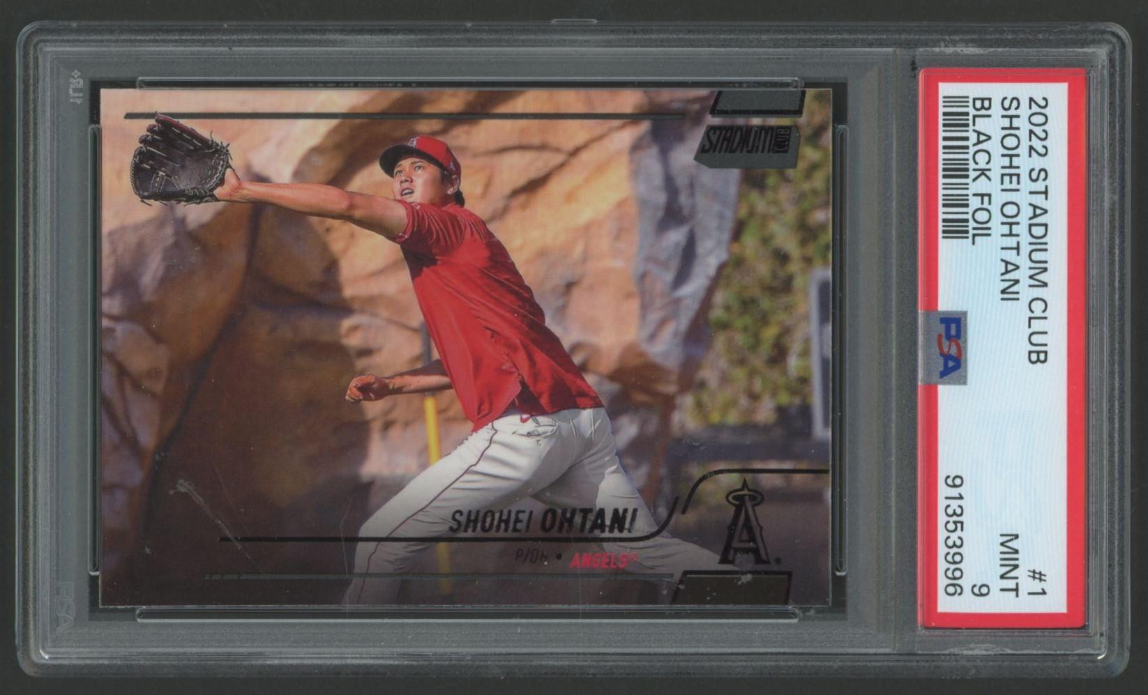 Shohei Ohtani 2022 Stadium Club Black Foil #1 (PSA 9) at PristineAuction.com Shohei Ohtani 2022 Stadium Club Black Foil #1 (PSA 9) at PristineAuction.com