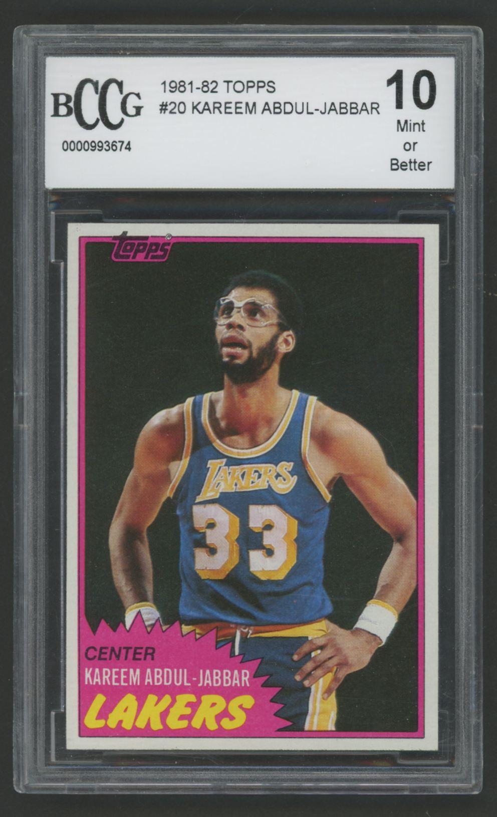 Kareem Abdul-Jabbar 1981-82 Topps #20 (BCCG 10) at PristineAuction.com Kareem Abdul-Jabbar 1981-82 Topps #20 (BCCG 10) at PristineAuction.com