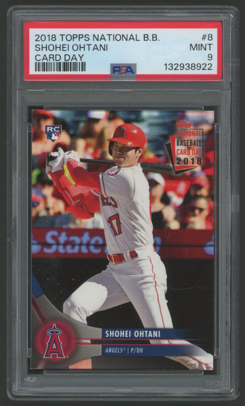 Shohei Ohtani 2018 Topps National Baseball Card Day #8 RC (PSA 9) at PristineAuction.com Shohei Ohtani 2018 Topps National Baseball Card Day #8 RC (PSA 9) at PristineAuction.com