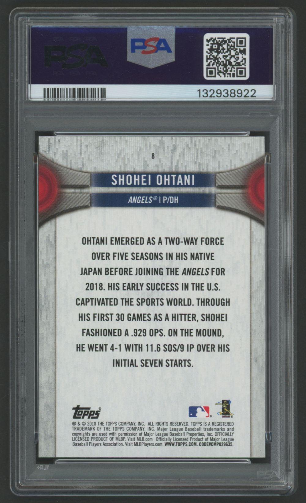 Shohei Ohtani 2018 Topps National Baseball Card Day #8 RC (PSA 9) at PristineAuction.com Shohei Ohtani 2018 Topps National Baseball Card Day #8 RC (PSA 9) at PristineAuction.com