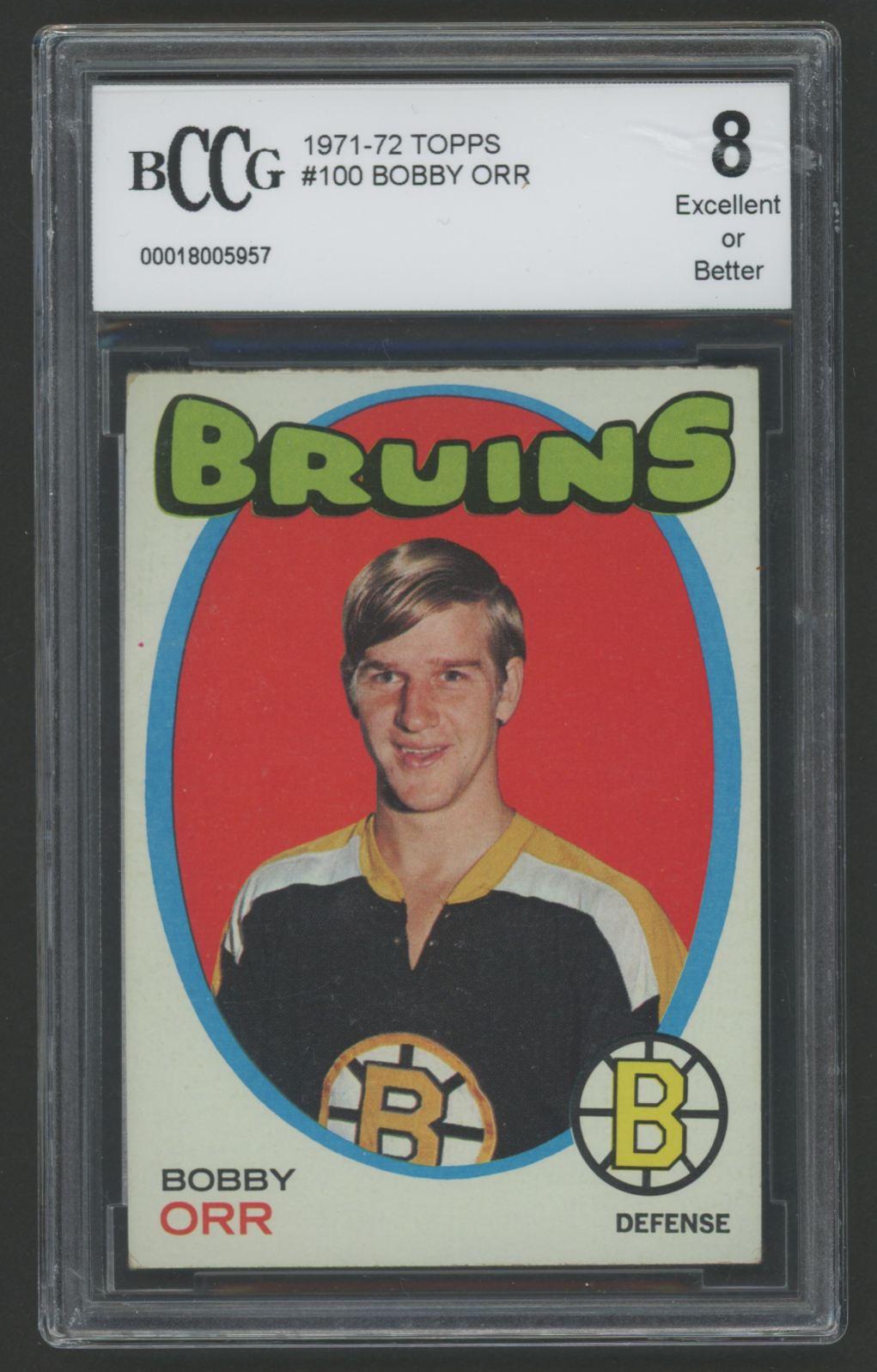 Bobby Orr 1971-72 Topps #100 (BCCG 8) at PristineAuction.com Bobby Orr 1971-72 Topps #100 (BCCG 8) at PristineAuction.com