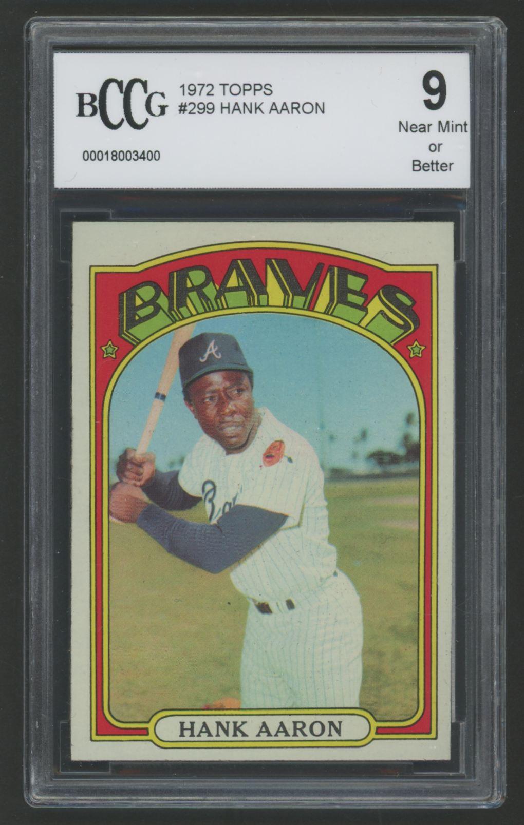 Hank Aaron 1972 Topps #299 (BCCG 9) at PristineAuction.com Hank Aaron 1972 Topps #299 (BCCG 9) at PristineAuction.com
