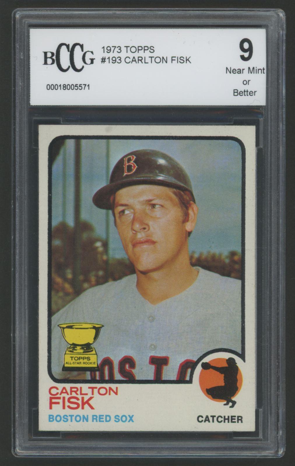 Carlton Fisk 1973 Topps #193 (BCCG 9) at PristineAuction.com Carlton Fisk 1973 Topps #193 (BCCG 9) at PristineAuction.com
