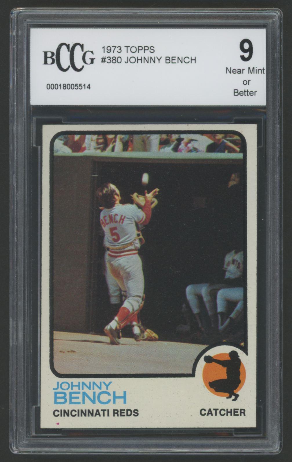 Johnny Bench 1973 Topps #380 (BCCG 9) at PristineAuction.com Johnny Bench 1973 Topps #380 (BCCG 9) at PristineAuction.com