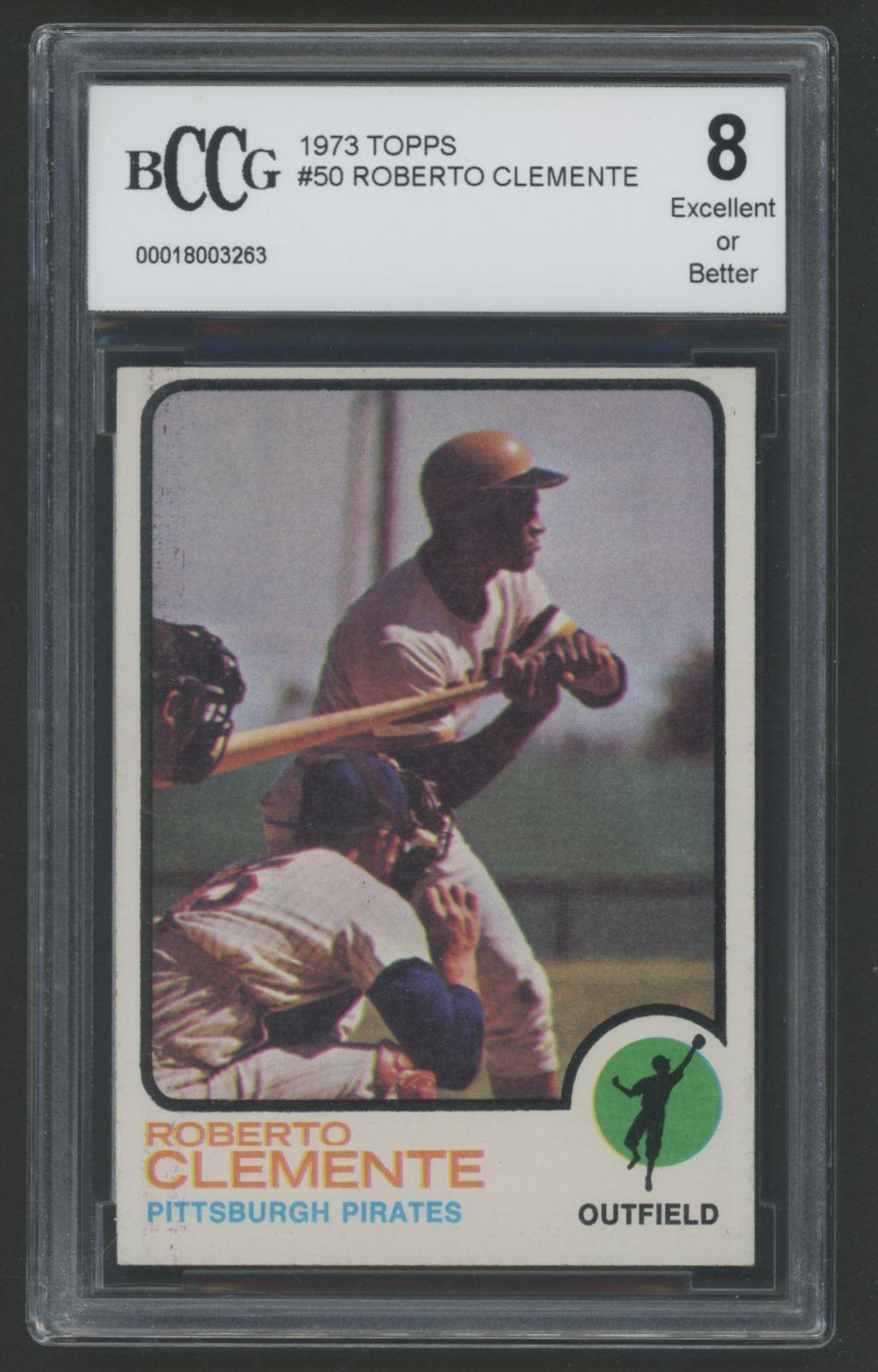 Roberto Clemente 1973 Topps #50 (BCCG 8) at PristineAuction.com Roberto Clemente 1973 Topps #50 (BCCG 8) at PristineAuction.com