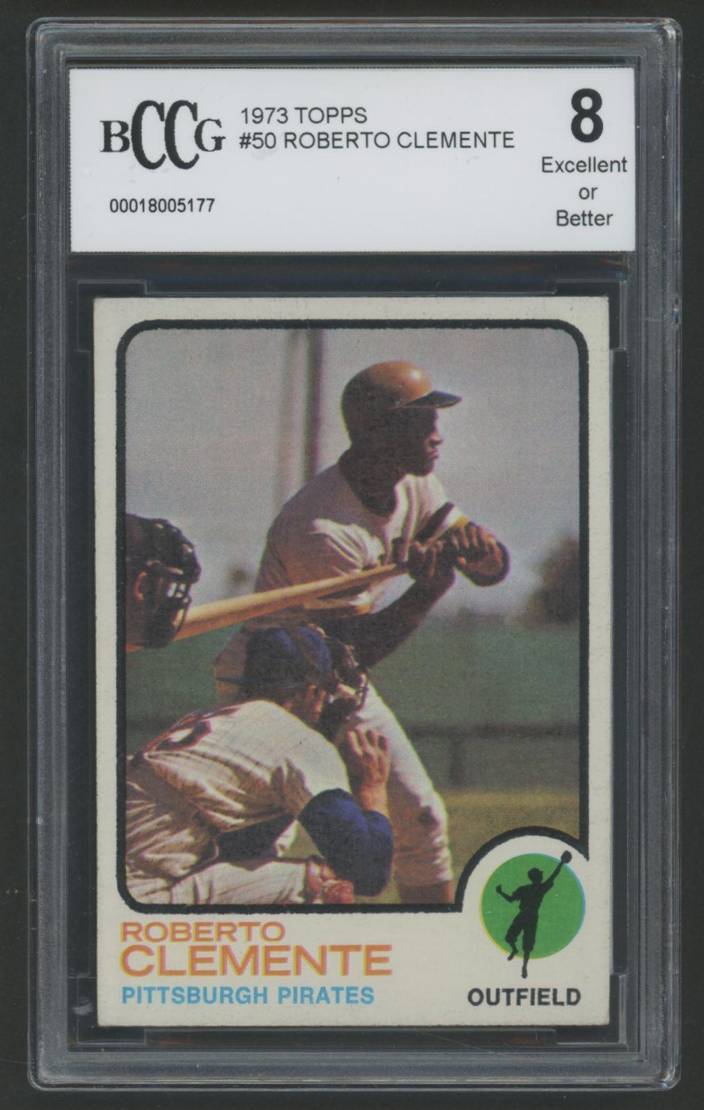 Roberto Clemente 1973 Topps #50 (BCCG 8) at PristineAuction.com Roberto Clemente 1973 Topps #50 (BCCG 8) at PristineAuction.com