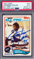 Lawrence Taylor Signed 1982 Topps #434 RC Inscribed "HOF 99" (PSA 5 | Autograph Graded 10) at PristineAuction.com