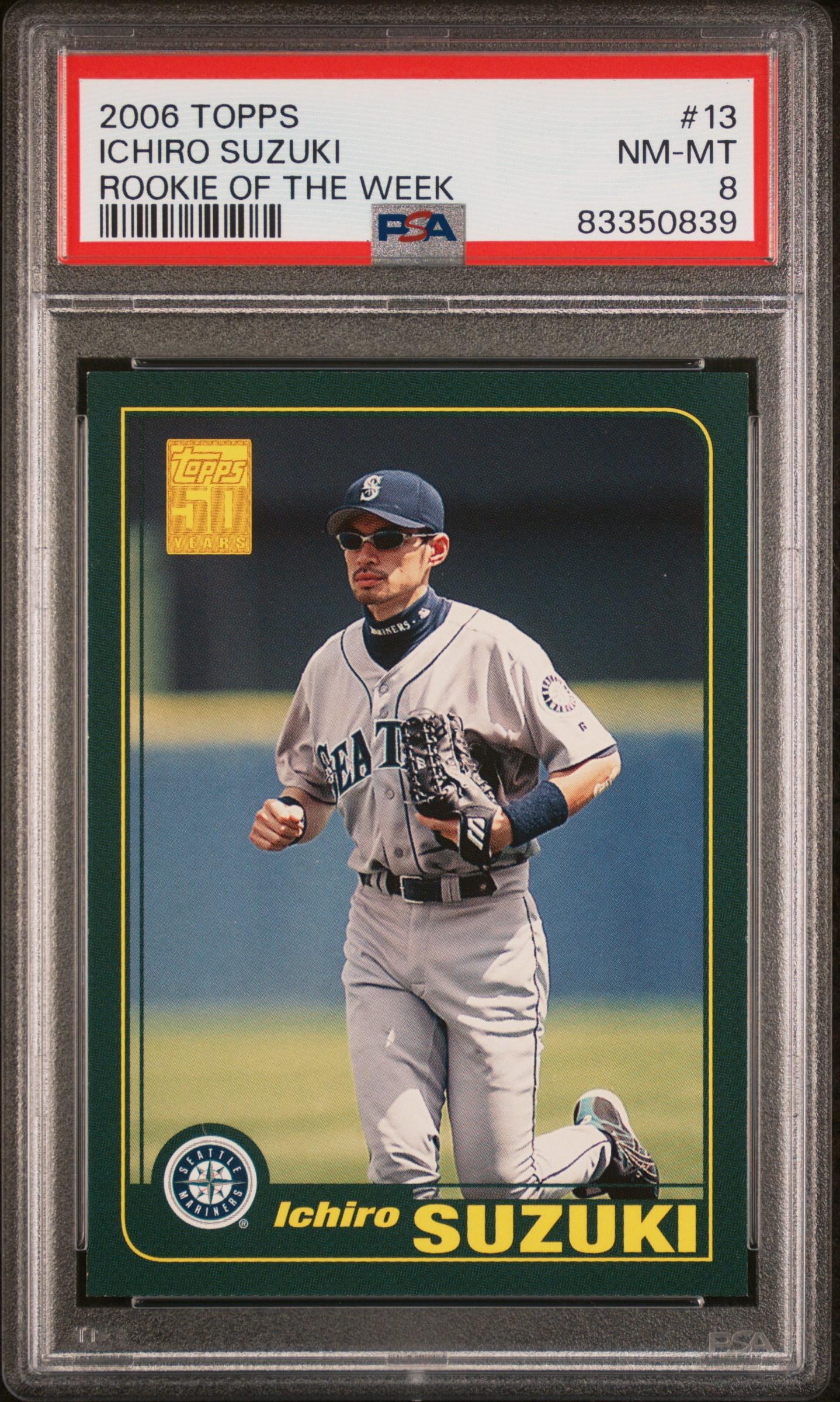 Ichiro Suzuki 2006 Topps Rookie of the Week #13 (PSA 8) at PristineAuction.com Ichiro Suzuki 2006 Topps Rookie of the Week #13 (PSA 8) at PristineAuction.com