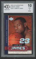 LeBron James 2003 UD Superstars #LBJ1 (BCCG 10) at PristineAuction.com