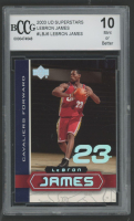 LeBron James 2003 UD Superstars #LBJ6 RC (BCCG 10) at PristineAuction.com