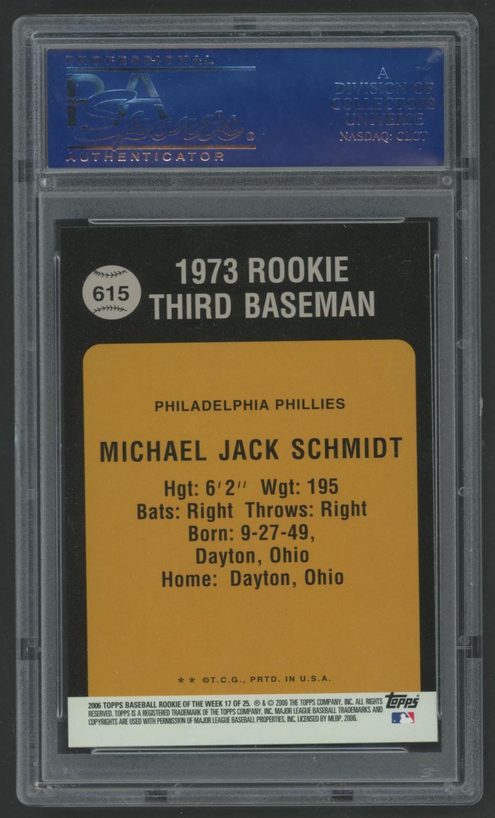 Mike Schmidt 2006 Topps Rookie of the Week #17 73 (PSA 10) at PristineAuction.com Mike Schmidt 2006 Topps Rookie of the Week #17 73 (PSA 10) at PristineAuction.com