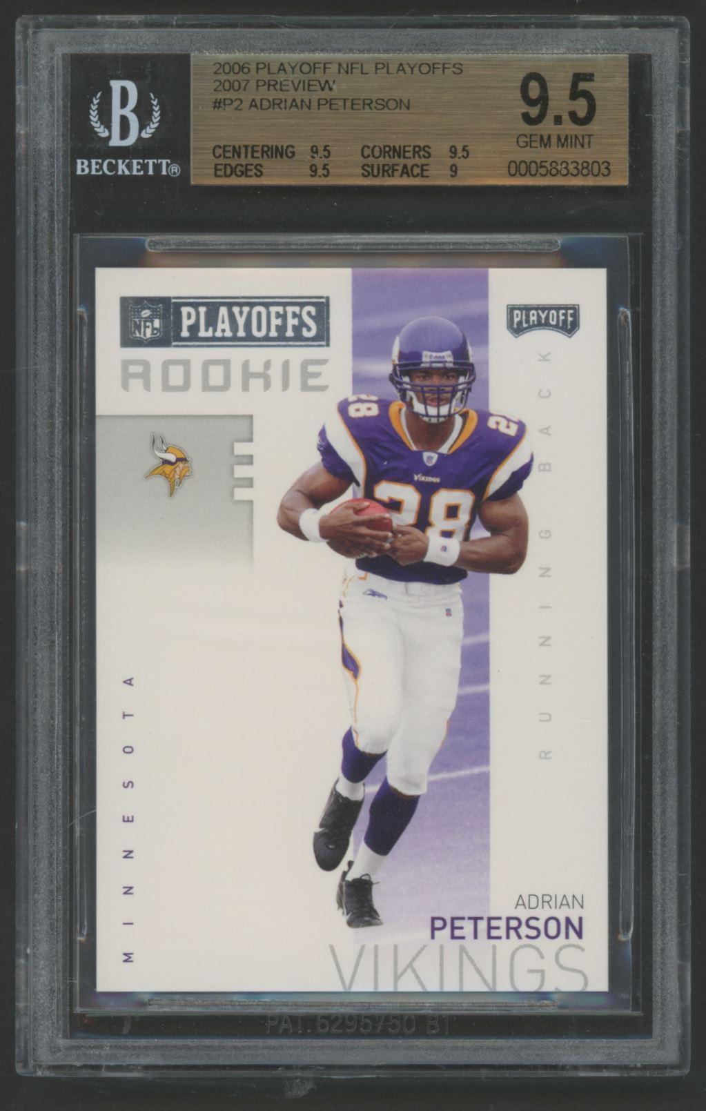 Adrian Peterson 2007 Playoffs NFL Playoffs Preview #P2 (BGS 9.5) at PristineAuction.com Adrian Peterson 2007 Playoffs NFL Playoffs Preview #P2 (BGS 9.5) at PristineAuction.com