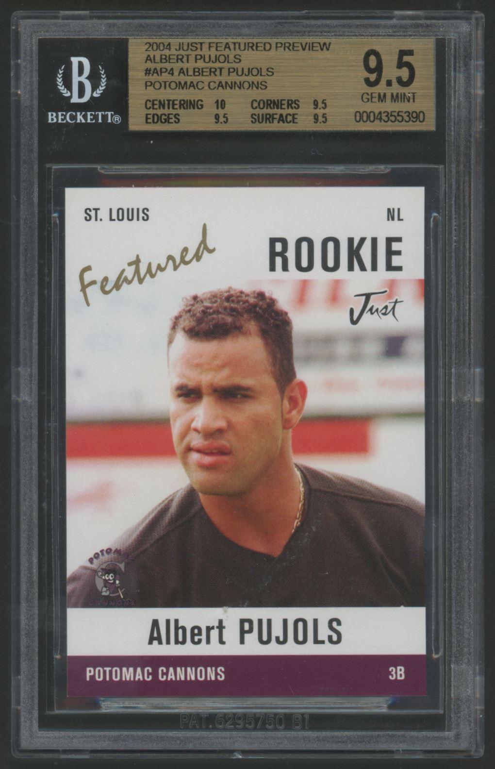 Albert Pujols 2004 Just Featured Preview Potomac Cannons #AP4 (BGS 9.5) at PristineAuction.com Albert Pujols 2004 Just Featured Preview Potomac Cannons #AP4 (BGS 9.5) at PristineAuction.com