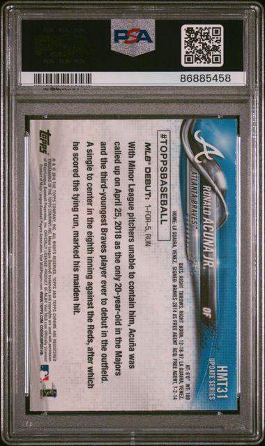 Ronald Acuna Jr. 2018 Topps Chrome Update #HMT31 RD RC (PSA 10) at PristineAuction.com Ronald Acuna Jr. 2018 Topps Chrome Update #HMT31 RD RC (PSA 10) at PristineAuction.com