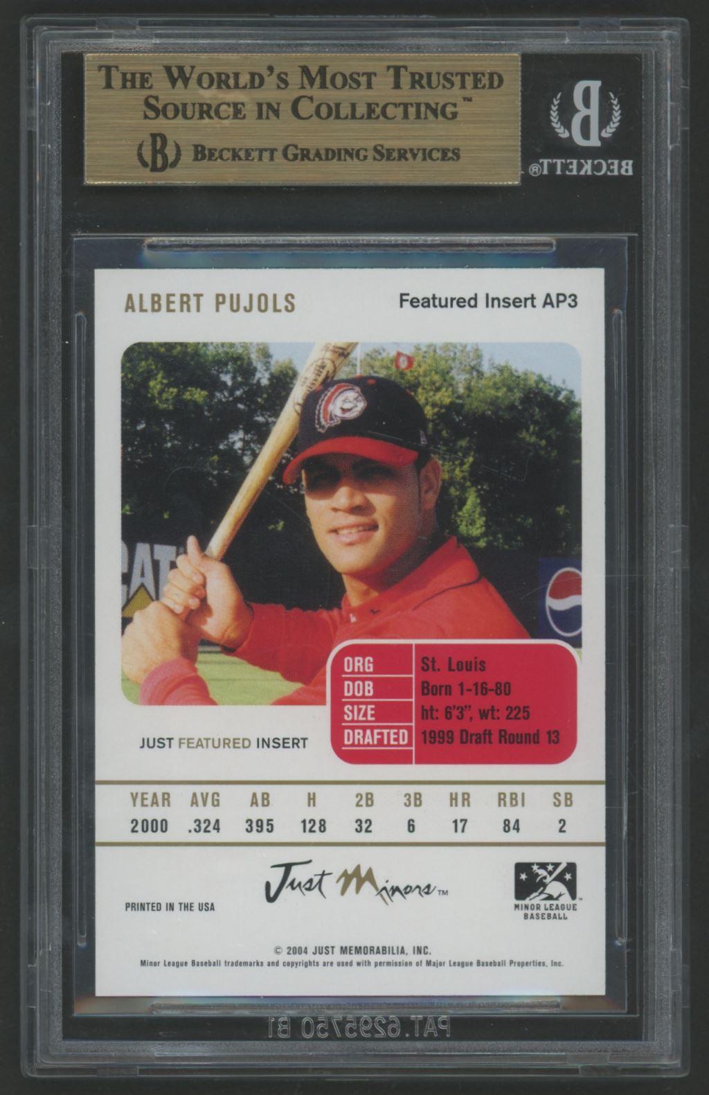 Albert Pujols 2004 Just Featured Preview Memphis RedBirds #AP3 (BGS 9.5) at PristineAuction.com Albert Pujols 2004 Just Featured Preview Memphis RedBirds #AP3 (BGS 9.5) at PristineAuction.com