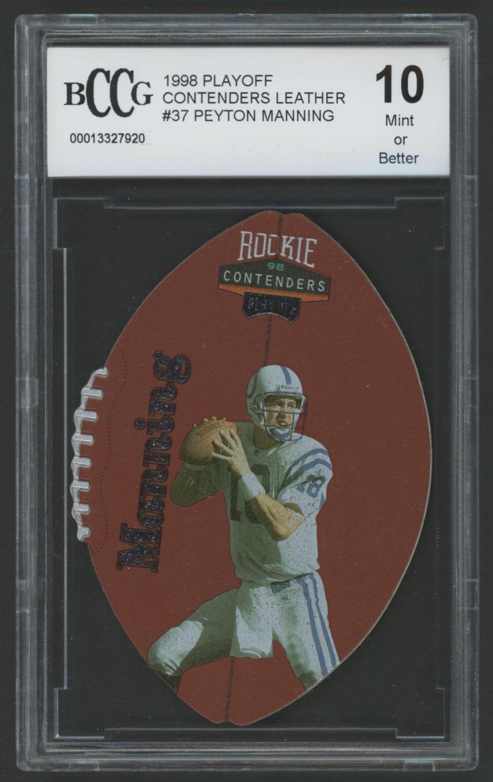 Peyton Manning 1998 Playoff Contenders Leather #37 (BCCG 10) at PristineAuction.com Peyton Manning 1998 Playoff Contenders Leather #37 (BCCG 10) at PristineAuction.com