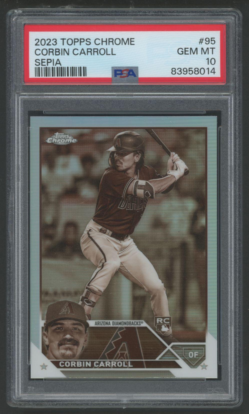 Corbin Carroll 2023 Topps Chrome Sepia #95 (PSA 10) at PristineAuction.com Corbin Carroll 2023 Topps Chrome Sepia #95 (PSA 10) at PristineAuction.com