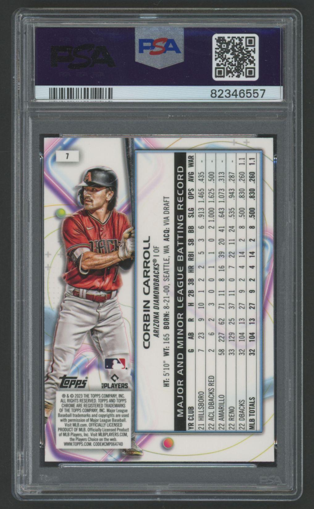 Corbin Carroll 2023 Topps Chrome Cosmic #7 (PSA 10) at PristineAuction.com Corbin Carroll 2023 Topps Chrome Cosmic #7 (PSA 10) at PristineAuction.com