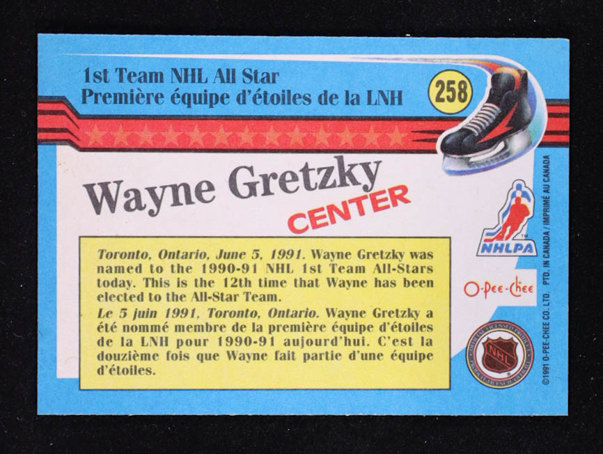Wayne Gretzky 1991-92 O-Pee-Chee #258 at PristineAuction.com Wayne Gretzky 1991-92 O-Pee-Chee #258 at PristineAuction.com