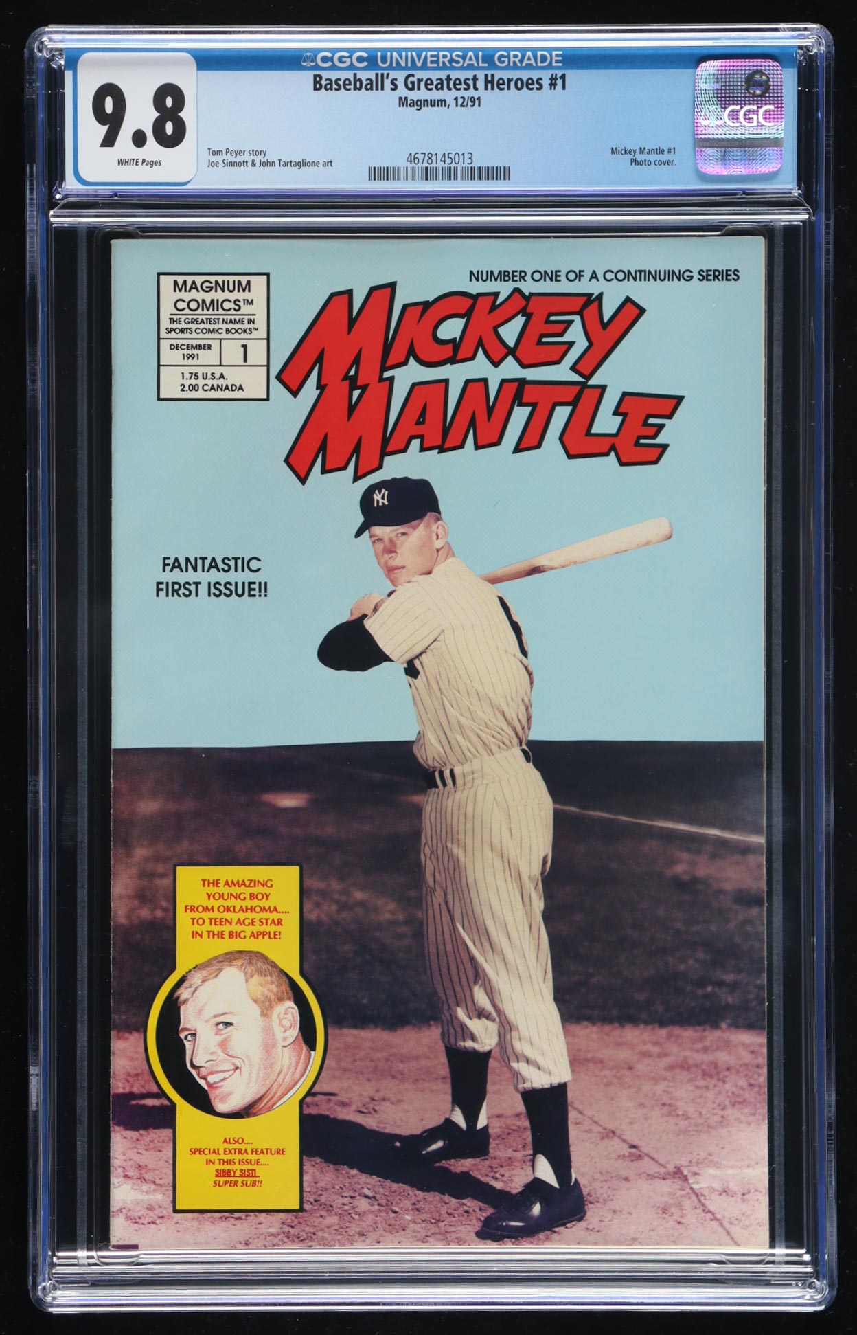 1991 "Mickey Mantle" #1 Magnum Comic Book (CGC 9.8) at PristineAuction.com 1991 "Mickey Mantle" #1 Magnum Comic Book (CGC 9.8) at PristineAuction.com