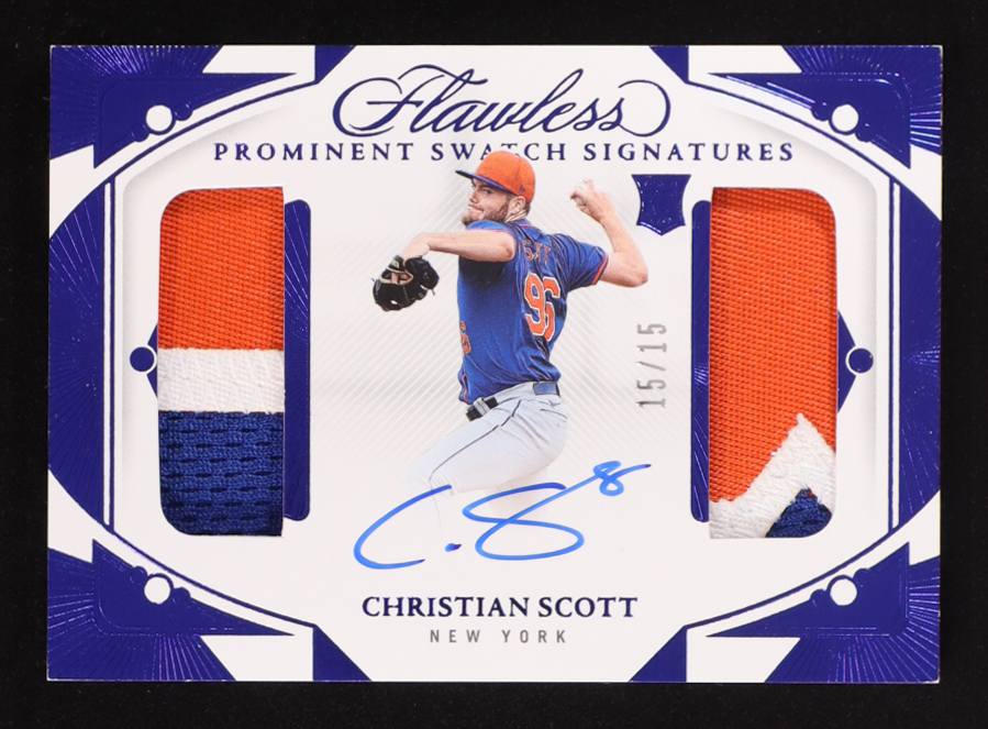 Christian Scott 2024 Panini Flawless Prominent Swatch Signatures #PSS-CS RC #15/15 at PristineAuction.com Christian Scott 2024 Panini Flawless Prominent Swatch Signatures #PSS-CS RC #15/15 at PristineAuction.com