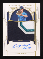 Cole Young 2024 Panini National Treasures Prospect Material Signatures Gold #PMS-CY RC #08/49 at PristineAuction.com