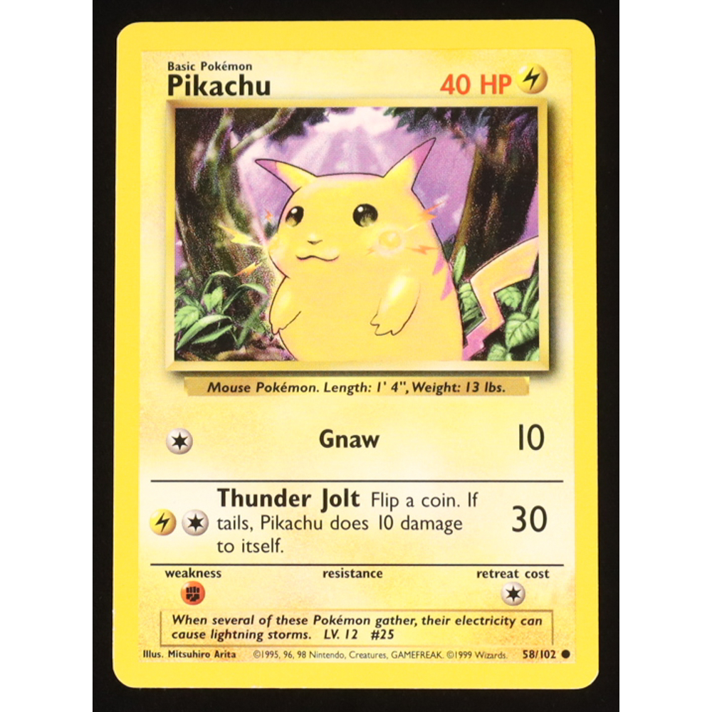 Pikachu 1999 Pokemon Base Unlimited #58 at PristineAuction.com