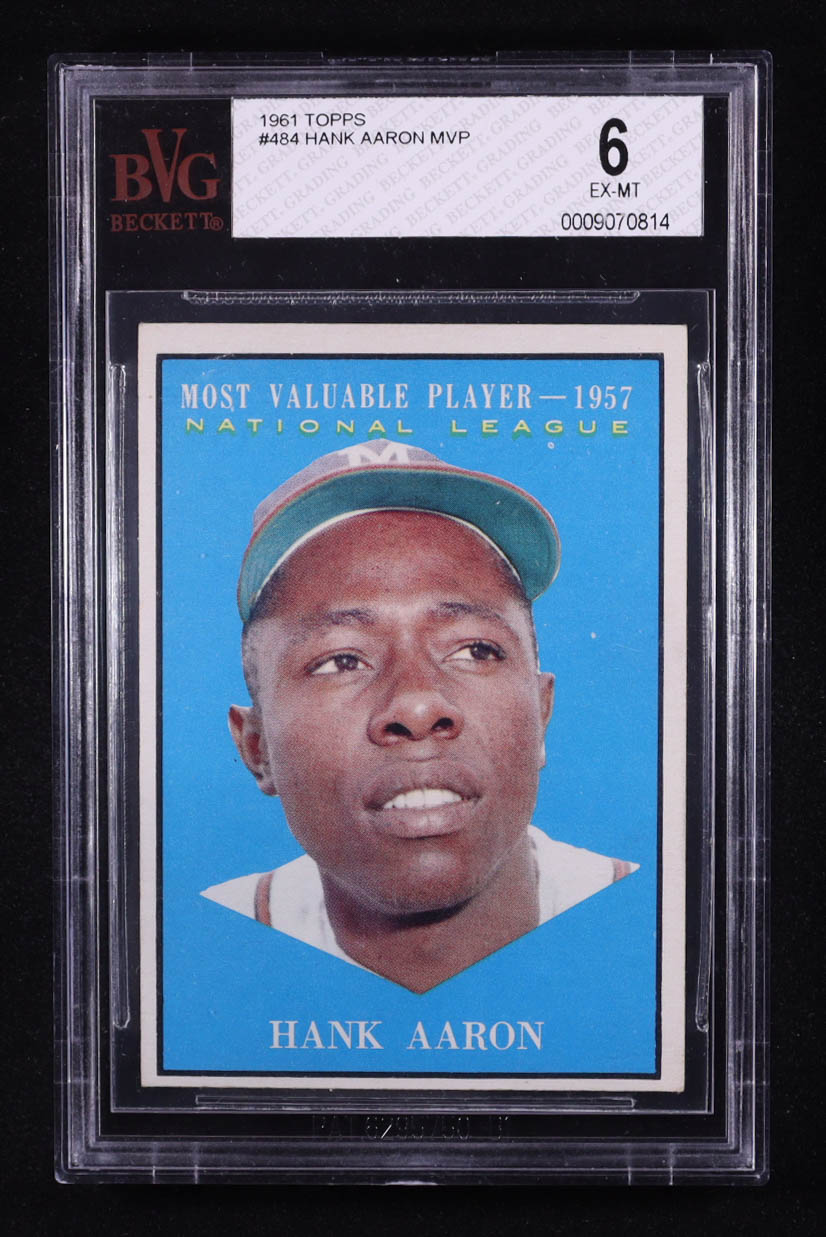 Hank Aaron 1961 Topps #484 MVP (BVG 6) at PristineAuction.com Hank Aaron 1961 Topps #484 MVP (BVG 6) at PristineAuction.com