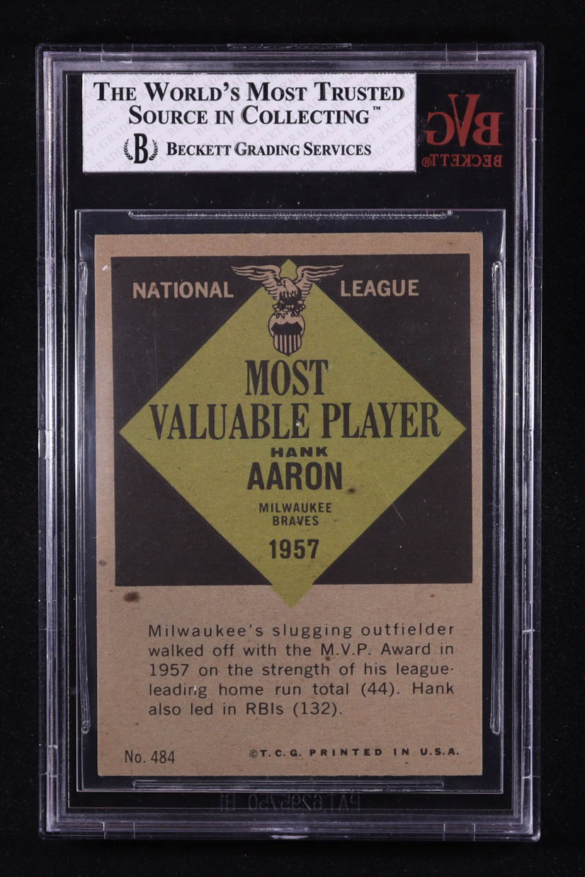 Hank Aaron 1961 Topps #484 MVP (BVG 6) at PristineAuction.com Hank Aaron 1961 Topps #484 MVP (BVG 6) at PristineAuction.com