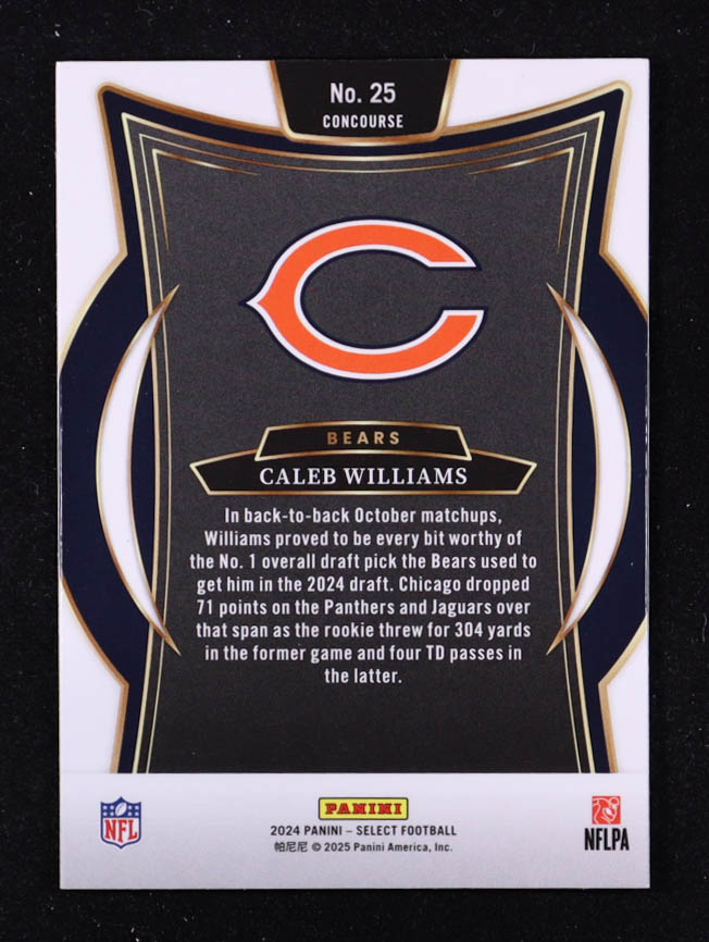 Caleb Williams 2024 Select #25 RC at PristineAuction.com Caleb Williams 2024 Select #25 RC at PristineAuction.com