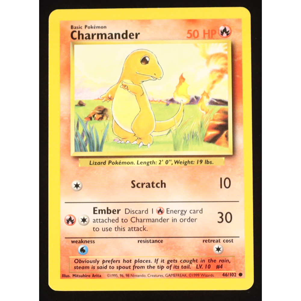 Charmander 1999 Pokemon Base Unlimited #46 at PristineAuction.com