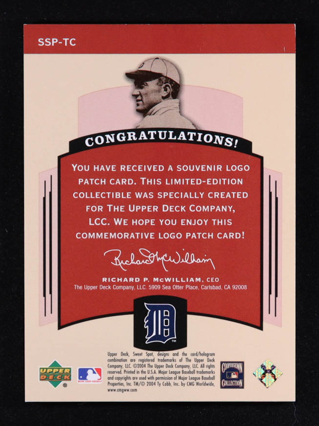 Ty Cobb 2004 Sweet Spot Classic Patch 200 #SSPTC 08 WS #33/200 at PristineAuction.com Ty Cobb 2004 Sweet Spot Classic Patch 200 #SSPTC 08 WS #33/200 at PristineAuction.com