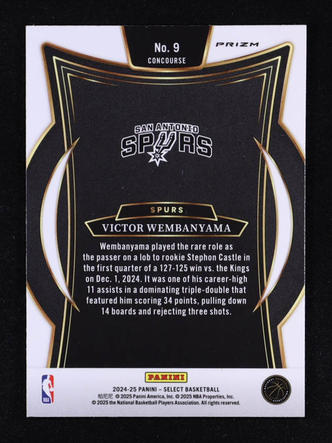 Victor Wembanyama 2024-25 Select Blue Cracked Ice Prizms #9 at PristineAuction.com Victor Wembanyama 2024-25 Select Blue Cracked Ice Prizms #9 at PristineAuction.com