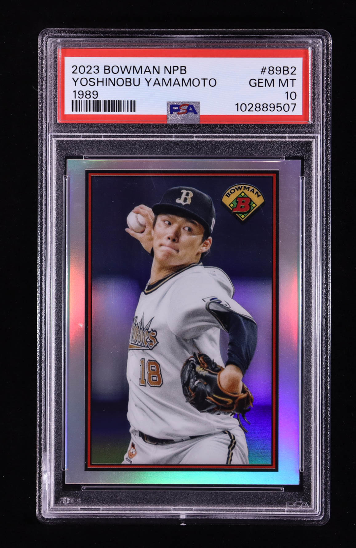 Yoshinobu Yamamoto 2023 Bowman Chrome NPB '89 Bowman #89B2 RC (PSA 10) at PristineAuction.com Yoshinobu Yamamoto 2023 Bowman Chrome NPB '89 Bowman #89B2 RC (PSA 10) at PristineAuction.com